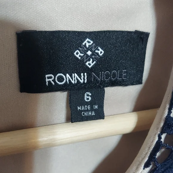 Ronni Nicole Navy Lace Midi Dress - Picture 2 of 11